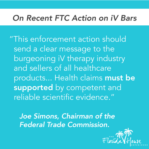 IV Drip Therapy: IV Bars - On recent FTC Action