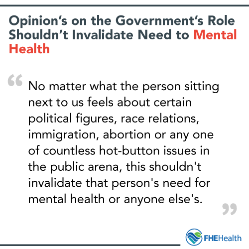 Opinions on the government's role should not prevent help for mental health