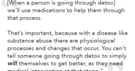 The use of medicine during detox