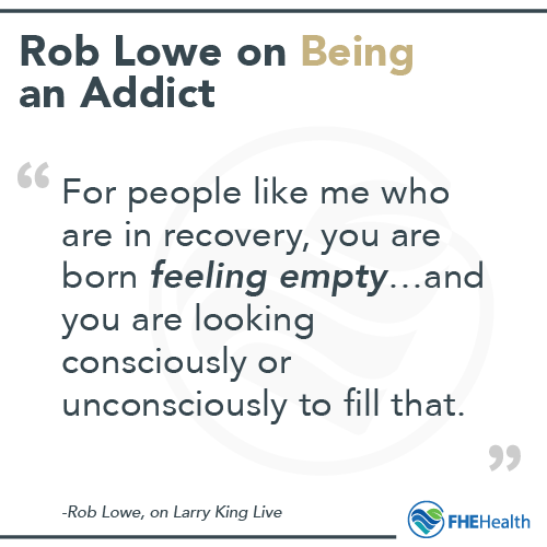Rob Lowe on Being an Addict