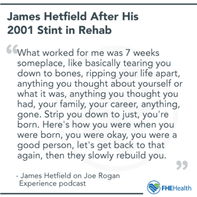 Hetfield talking about getting sober the first time