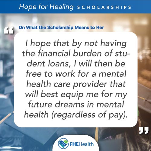 I hope that by not having the financial burden of student loans